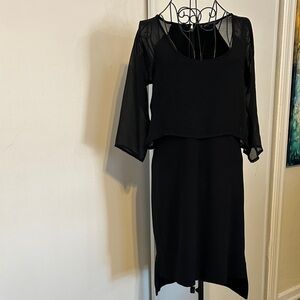 French Connection Black 3/4 Sleeve Evening Dress Size XS